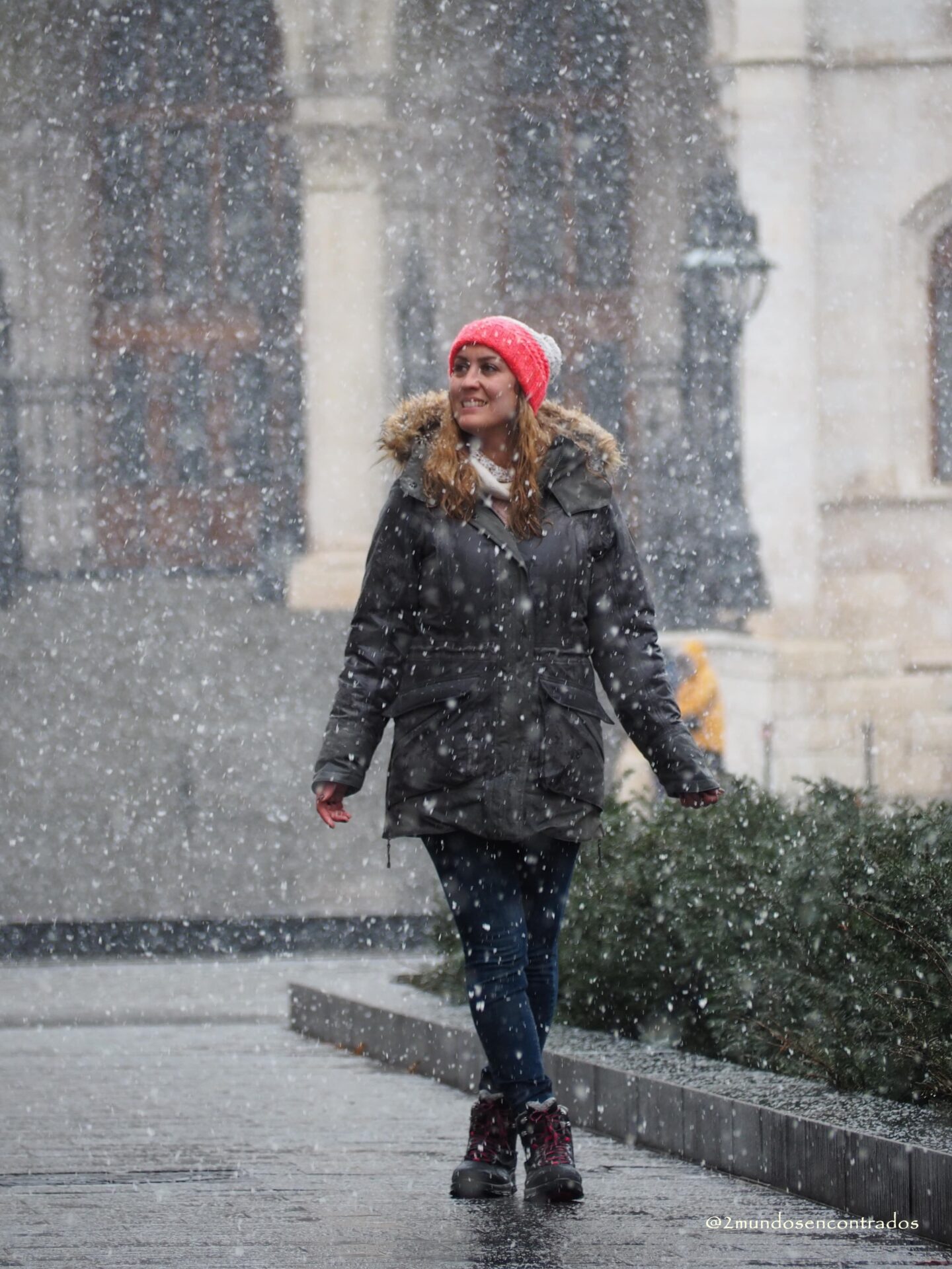 Budapest bajo una intensa nevada.