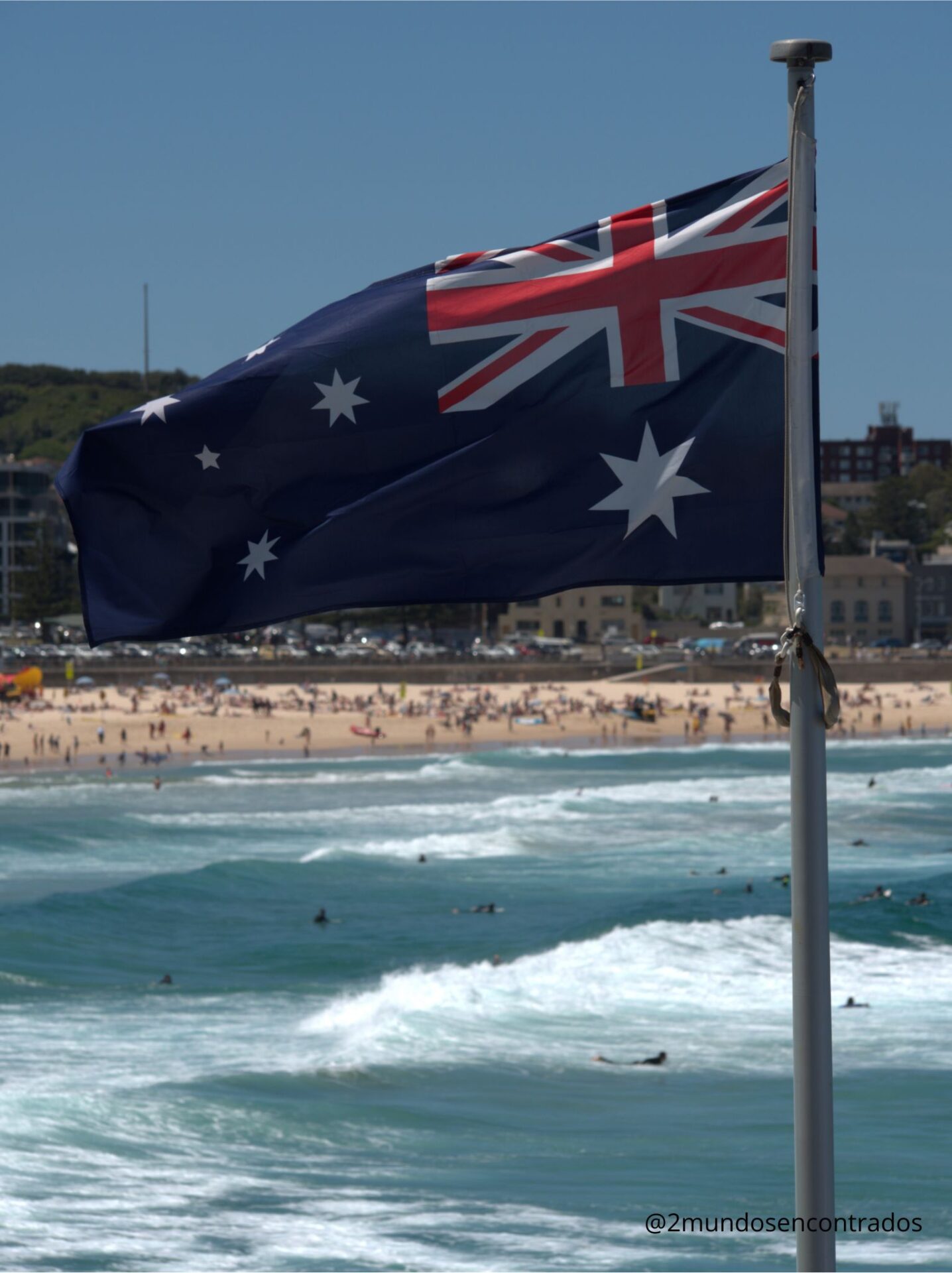 Bandera de Australia ondeando al aire libre